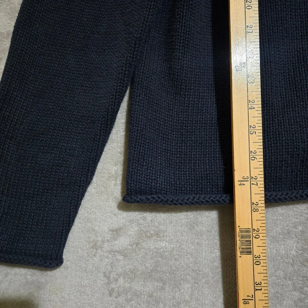 J.Crew Roll Neck Sweater Mens XL Blue Cotton Preppy Heritage Nautical Old Money